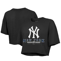 Women's Fanatics Black New York Yankees 2024 American League Champions Cropped Boxy T-Shirt