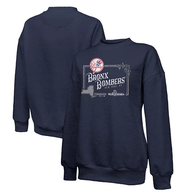 Women's Fanatics Navy New York Yankees 2024 World Series Local Tri-Blend Pullover Sweatshirt