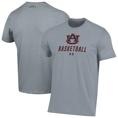 Men's Under Armour  Gray Auburn Tigers Basketball Performance T-Shirt