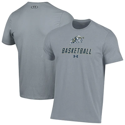 Men's Under Armour  Gray Navy Midshipmen Basketball Performance T-Shirt