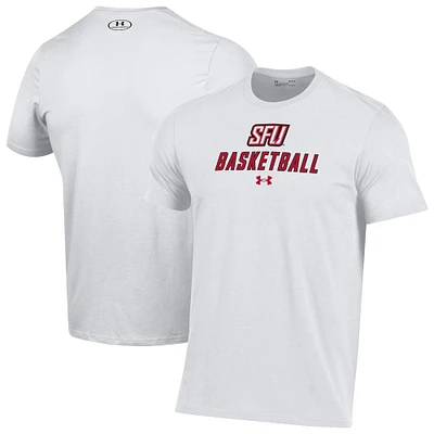 Men's Under Armour  White Saint Francis Red Flash Basketball Performance T-Shirt