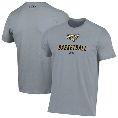 Men's Under Armour  Gray Towson Tigers Basketball Performance T-Shirt