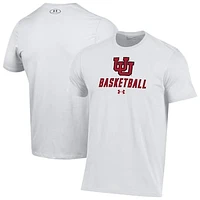 Men's Under Armour  White Utah Utes Basketball Performance T-Shirt