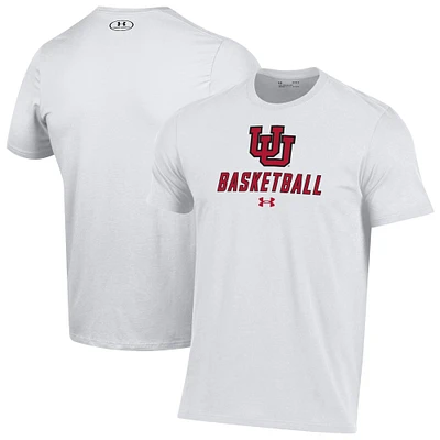 Men's Under Armour  White Utah Utes Basketball Performance T-Shirt