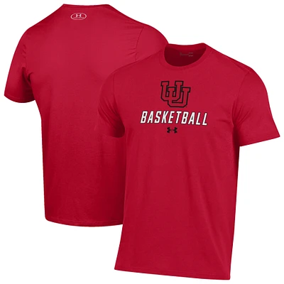 Men's Under Armour  Red Utah Utes Basketball Performance T-Shirt