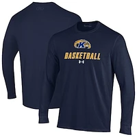 Men's Under Armour  Navy Kent State Golden Flashes Basketball Performance Long Sleeve T-Shirt