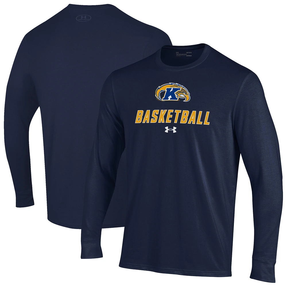Men's Under Armour  Navy Kent State Golden Flashes Basketball Performance Long Sleeve T-Shirt