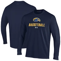 Men's Under Armour  Navy Kent State Golden Flashes Basketball Performance Long Sleeve T-Shirt
