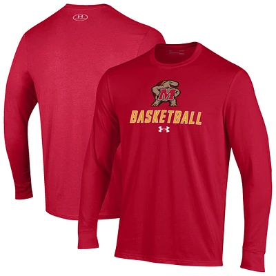 Men's Under Armour Maryland Terrapins Basketball Performance Long Sleeve T-Shirt