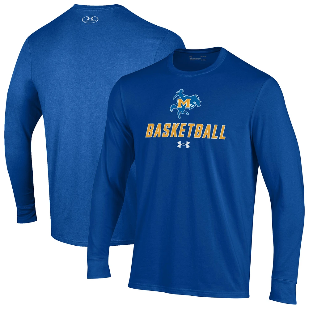 Men's Under Armour Royal McNeese State Cowboys Basketball Performance Long Sleeve T-Shirt