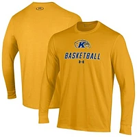 Men's Under Armour  Gold Kent State Golden Flashes Basketball Performance Long Sleeve T-Shirt