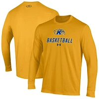 Men's Under Armour  Gold Kent State Golden Flashes Basketball Performance Long Sleeve T-Shirt