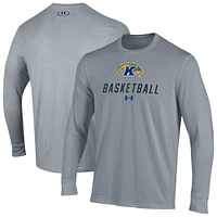 Men's Under Armour  Gray Kent State Golden Flashes Basketball Performance Long Sleeve T-Shirt
