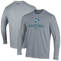 Men's Under Armour  Gray McNeese State Cowboys Basketball Performance Long Sleeve T-Shirt
