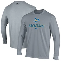 Men's Under Armour  Gray McNeese State Cowboys Basketball Performance Long Sleeve T-Shirt