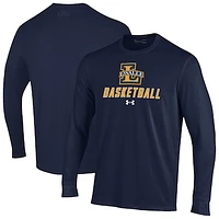 Men's Under Armour  Navy La Salle Explorers Basketball Performance Long Sleeve T-Shirt