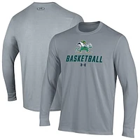 Men's Under Armour  Gray Notre Dame Fighting Irish Basketball Performance Long Sleeve T-Shirt