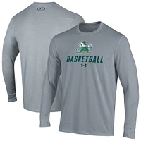 Men's Under Armour  Gray Notre Dame Fighting Irish Basketball Performance Long Sleeve T-Shirt