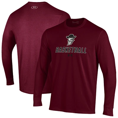 Men's Under Armour  Crimson New Mexico State Aggies Basketball Performance Long Sleeve T-Shirt