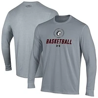 Men's Under Armour  Gray Northeastern Huskies Basketball Performance Long Sleeve T-Shirt