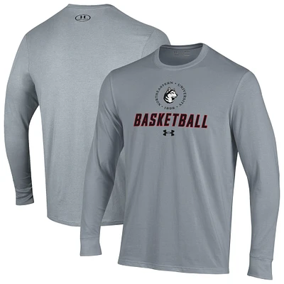 Men's Under Armour  Gray Northeastern Huskies Basketball Performance Long Sleeve T-Shirt