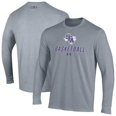Men's Under Armour  Gray Stephen F Austin Lumberjacks Basketball Performance Long Sleeve T-Shirt