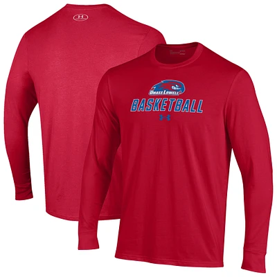 Men's Under Armour  Red UMass Lowell River Hawks Basketball Performance Long Sleeve T-Shirt
