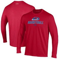 Men's Under Armour  Red UMass Lowell River Hawks Basketball Performance Long Sleeve T-Shirt