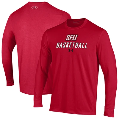 Men's Under Armour Saint Francis Red Flash Basketball Performance Long Sleeve T-Shirt