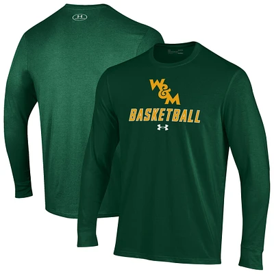 Men's Under Armour  Green William & Mary Tribe Basketball Performance Long Sleeve T-Shirt
