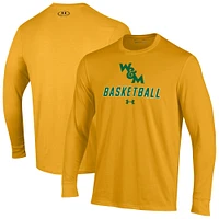 Men's Under Armour  Gold William & Mary Tribe Basketball Performance Long Sleeve T-Shirt
