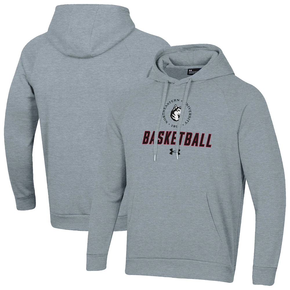 Men's Under Armour Northeastern Huskies Basketball Rival Raglan Fleece Pullover Hoodie