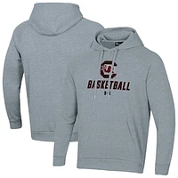 Men's Under Armour Gray South Carolina Gamecocks Basketball Rival Raglan Fleece Pullover Hoodie