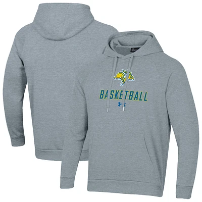 Men's Under Armour Gray South Dakota State Jackrabbits Basketball Rival Raglan Fleece Pullover Hoodie