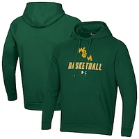 Men's Under Armour Green William & Mary Tribe Basketball Rival Raglan Fleece Pullover Hoodie
