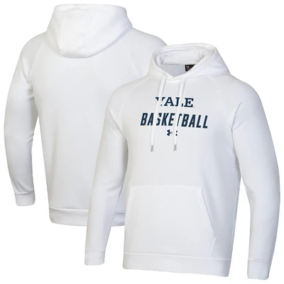 Men's Under Armour White Yale Bulldogs Basketball Rival Raglan Fleece Pullover Hoodie