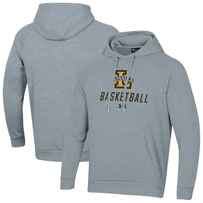 Men's Under Armour Gray La Salle Explorers Basketball Rival Raglan Fleece Pullover Hoodie