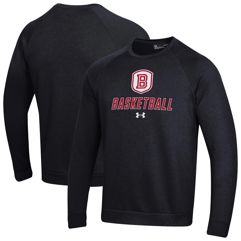 Men's Under Armour Black Bradley Braves Raglan Basketball Rival Fleece Pullover Sweatshirt