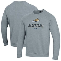 Men's Under Armour Montana State Bobcats Raglan Basketball Rival Fleece Pullover Sweatshirt