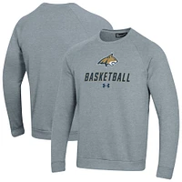Men's Under Armour Montana State Bobcats Raglan Basketball Rival Fleece Pullover Sweatshirt