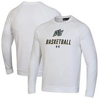 Men's Under Armour  White Merrimack College Warriors Raglan Basketball Rival Fleece Pullover Sweatshirt