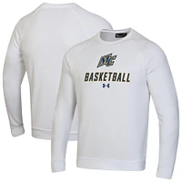 Men's Under Armour  White Merrimack College Warriors Raglan Basketball Rival Fleece Pullover Sweatshirt