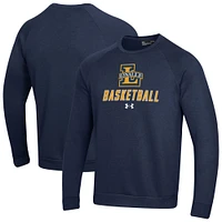 Men's Under Armour  Navy La Salle Explorers Raglan Basketball Rival Fleece Pullover Sweatshirt