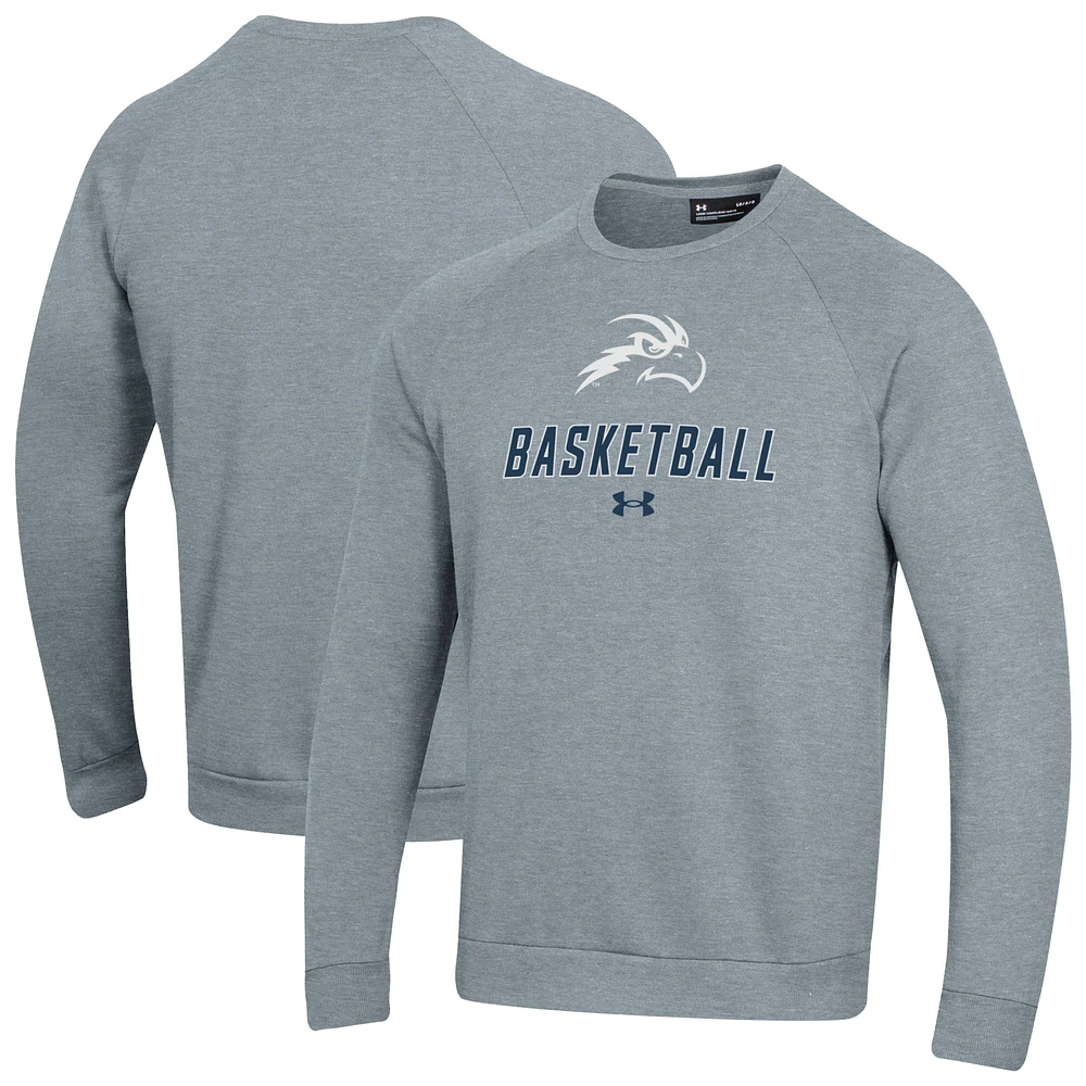 Men's Under Armour Gray UNF Ospreys Raglan Basketball Rival Fleece Pullover Sweatshirt
