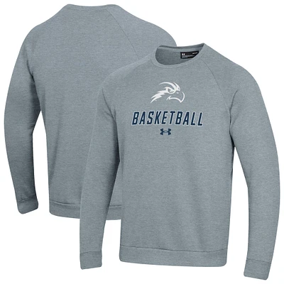 Men's Under Armour  Gray UNF Ospreys Raglan Basketball Rival Fleece Pullover Sweatshirt