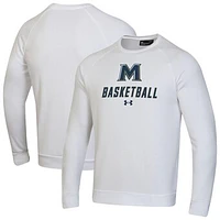 Men's Under Armour  White Mount St. Mary's Mountaineers Raglan Basketball Rival Fleece Pullover Sweatshirt