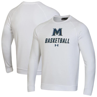 Men's Under Armour  White Mount St. Mary's Mountaineers Raglan Basketball Rival Fleece Pullover Sweatshirt