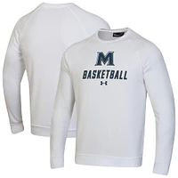 Men's Under Armour  White Mount St. Mary's Mountaineers Raglan Basketball Rival Fleece Pullover Sweatshirt