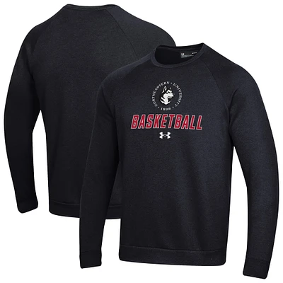 Men's Under Armour Northeastern Huskies Raglan Basketball Rival Fleece Pullover Sweatshirt
