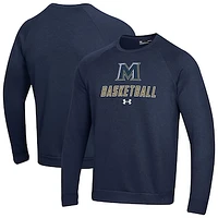 Men's Under Armour  Navy Mount St. Mary's Mountaineers Raglan Basketball Rival Fleece Pullover Sweatshirt